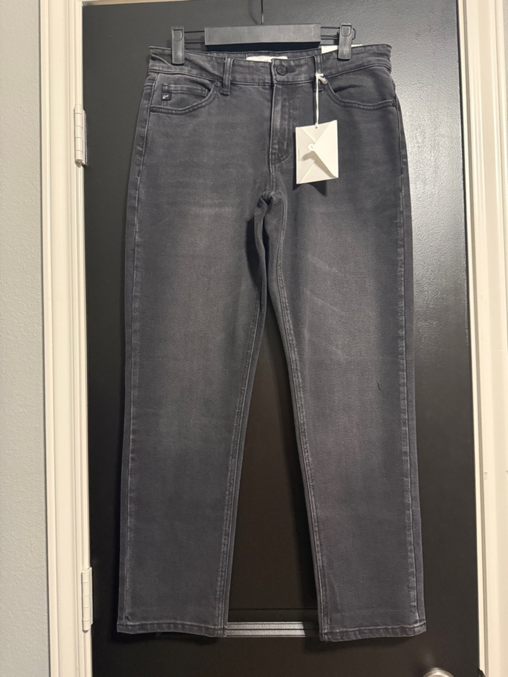 KanCan Charcoal Grey/ Black Straight Leg Jeans